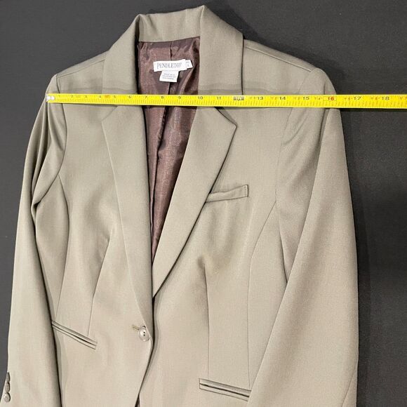 ~ New! 6p Pendleton Blazer Virgin Wool Olive Pockets Lined Seasonless Petite - Picture 10 of 16